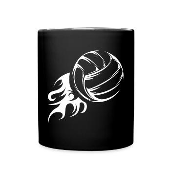 Voleyball Feuerball Symbol icon Illustration Logo - Tasse einfarbig - Schwarz - Vorne