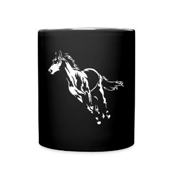 Pferd galoppierend "Black Edition" - Tasse einfarbig - Schwarz - Vorne