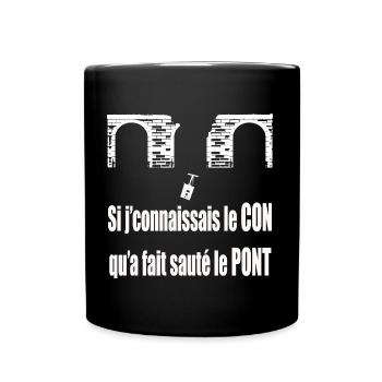 Si j'connaissais le con - Mug uni - noir - Devant