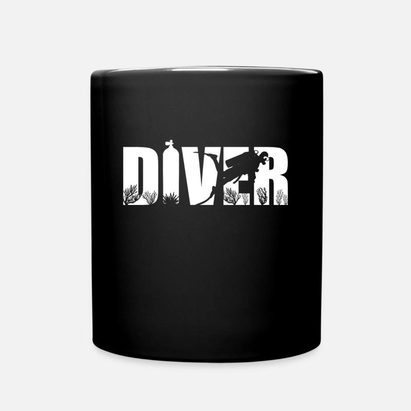 diver t-shirt plongeur plongée sous-marine - Mug uni - noir