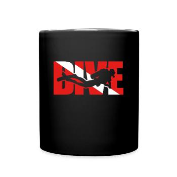 Scuba diving flag diver t-shirt - Full Colour Mug - black - Front