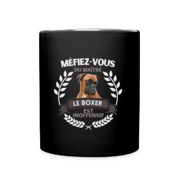 Méfiez-vous du maître - BOXER - Mug uni - noir - Devant