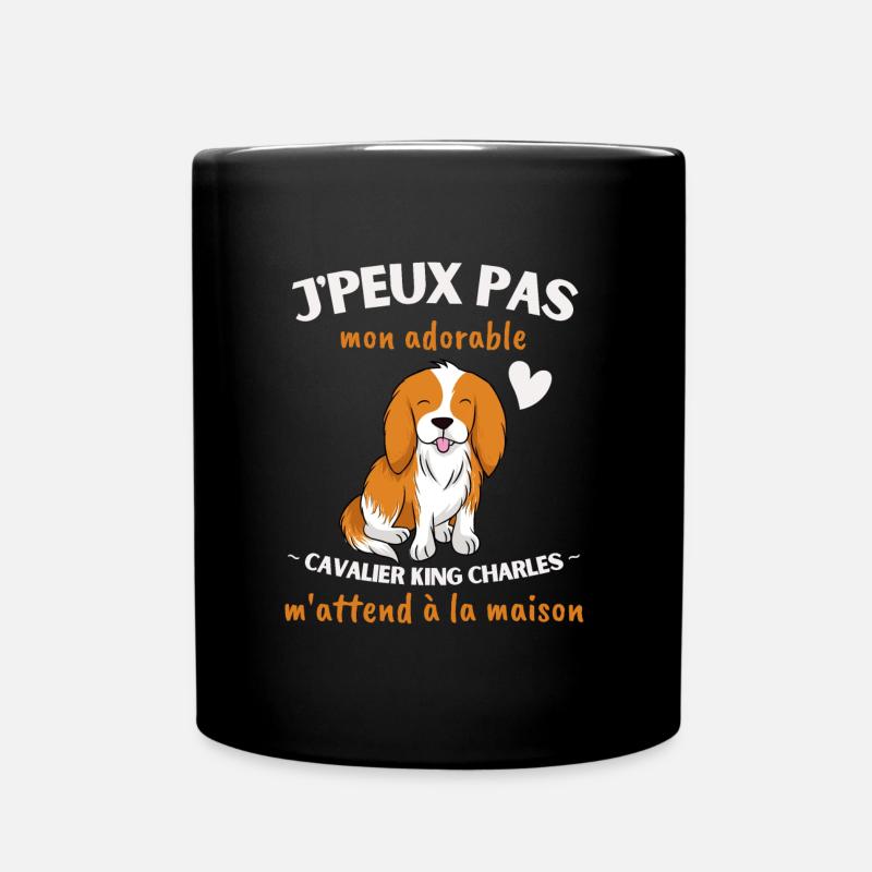 J'peux pas, mon Cavalier King Charles m'attend! - Mug uni - noir