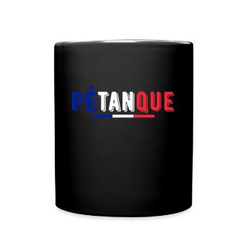 pétanque drapeau france bouliste - Mug uni - noir - Devant
