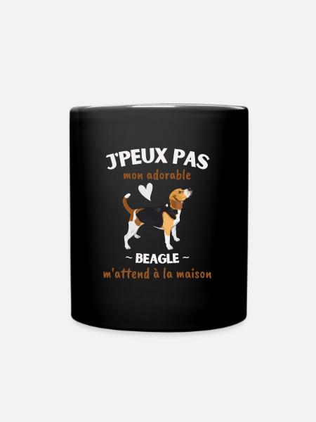 J'peux pas, mon Beagle m'attend! - Mug uni - noir