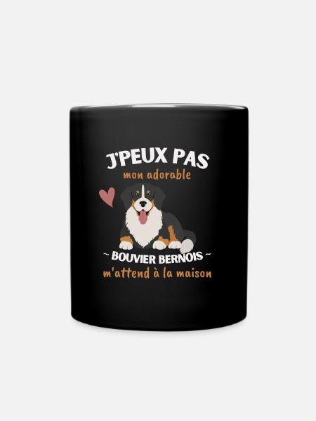 J'peux pas, mon Bouvier Bernois m'attend! - Mug uni - noir
