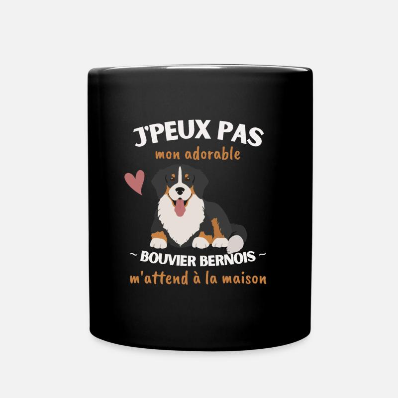J'peux pas, mon Bouvier Bernois m'attend! - Mug uni - noir