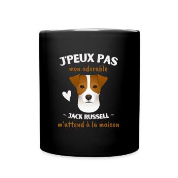 J'peux pas, mon Jack Russel m'attend! - Mug uni - noir - Devant