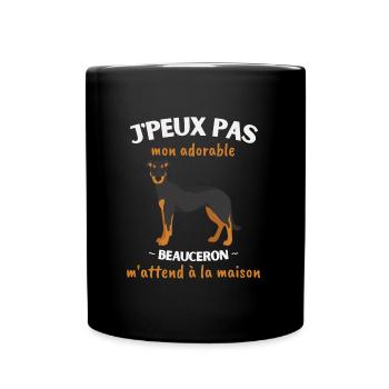 J'peux pas, mon Beauceron m'attend! - Mug uni - noir - Devant