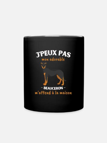 J'peux pas, mon Beauceron m'attend! - Mug uni - noir