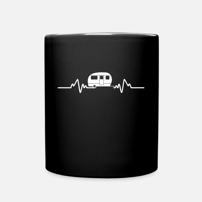 caravane battement de coeur cadeau camping car - Mug uni - noir