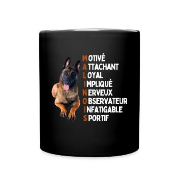 Malinois - idée cadeau - Mug uni - noir - Devant
