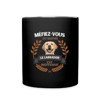 Labrador - Méfiez vous du maître - Mug uni - noir - Devant