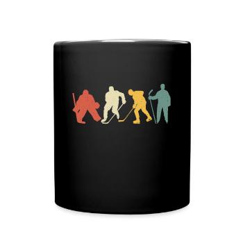 retro hockey t-shirt hockey sur glace - Mug uni - noir - Devant