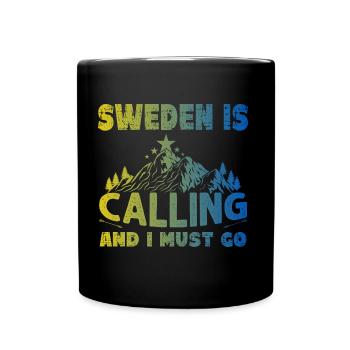 Ich muss wieder nach Schweden - Tasse einfarbig - Schwarz - Vorne