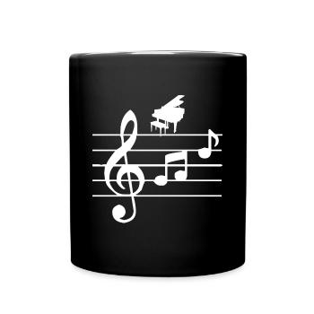 Piano - Mug uni - noir - Devant