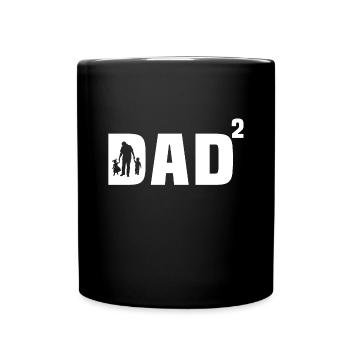 Papa Sohn und Tochter Geschenk Papa Sohn und Tochter - Tasse einfarbig - Schwarz - Vorne