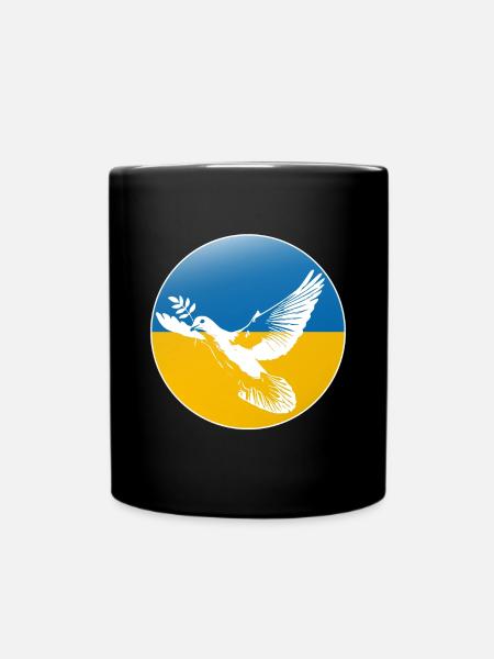 Ukraine Friedenstaube - Tasse einfarbig - Schwarz