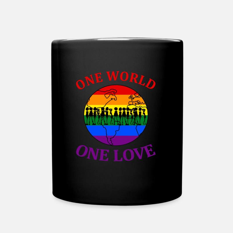 one world one love - Full Colour Mug - black