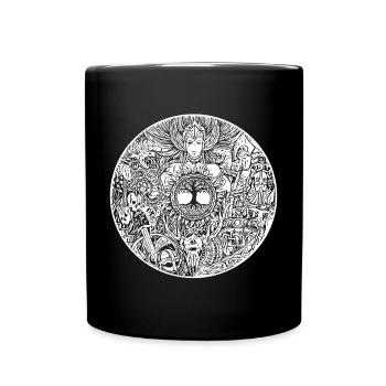 Wikinger-Schild - Walküre - Valkyrie - Tasse einfarbig - Schwarz - Vorne