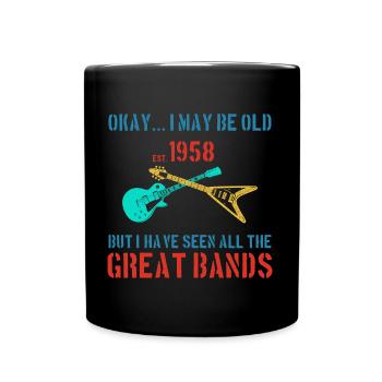 Rockbands - Great Bands - 1958 - Rock 'n' Roll - Full Colour Mug - black - Front