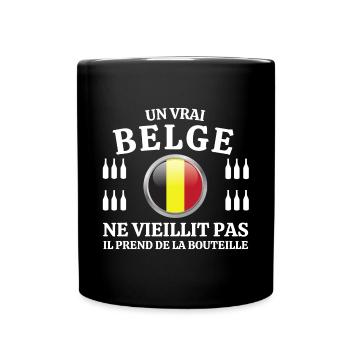 Belgique, Belgique humour, je suis Belge - Mug uni - noir - Devant