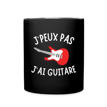 guitare, joueur de guitare, guitariste - Mug uni - noir - Devant