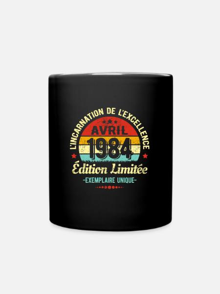 MILLÉSIME AVRIL 1984 ÉDITION LIMITÉE - Mug uni - noir