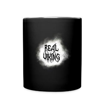 Wikinger Design Real Viking - Tasse einfarbig - Schwarz - Vorne