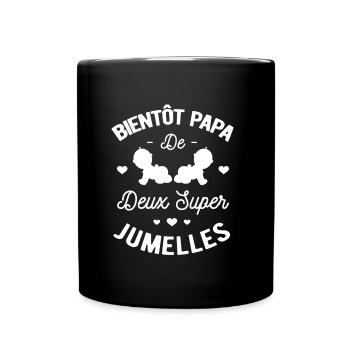 BIENTÔT PAPA DE DEUX SUPER JUMELLES - FUTUR PAPA - Mug uni - noir - Devant
