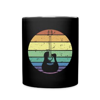Retro Akustikgitarre Gitarrist Gitarrist Gitarrist Geschenk - Tasse einfarbig - Schwarz - Vorne