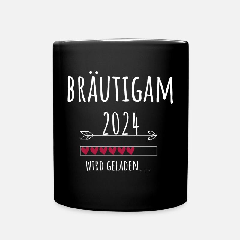 Bräutigam 2024 Hochzeit Verlobung Paare Geschenk - Tasse einfarbig - Schwarz