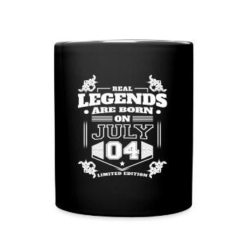 THE TRUE LEGENDS WERE BORN ON JULY 04 - Full Colour Mug - black - Front