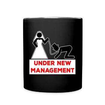 Unter new Management JGA Hochzeit Bachelor Party - Tasse einfarbig - Schwarz - Vorne