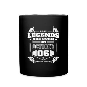 THE TRUE LEGENDS WERE BORN ON OCTOBER 6 - Full Colour Mug - black - Front