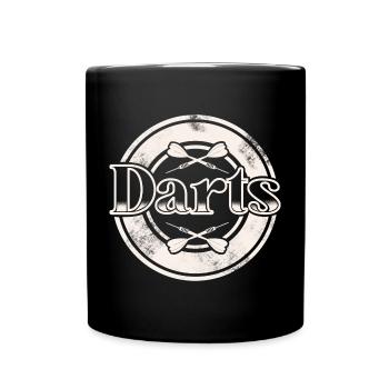 Dart Darten Darts - Tasse einfarbig - Schwarz - Vorne
