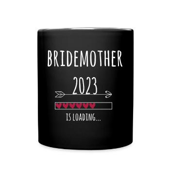 Brautmutter 2023 Hochzeit Verlobung Geschenk Mama - Tasse einfarbig - Schwarz - Vorne
