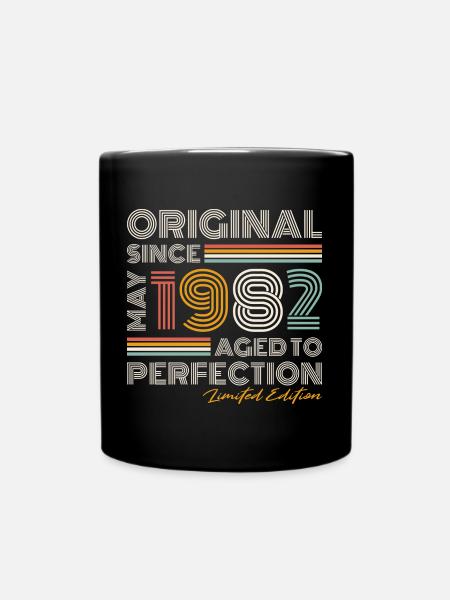 Mai 1982 Vintage Jahrgang Geburtstag Retro - Tasse einfarbig - Schwarz