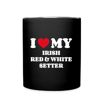 I Love My Irish Red and White Setter - Full Colour Mug - black - Front