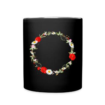 belle couronne de prairie d’été avec des coquelicots - Mug uni - noir - Devant