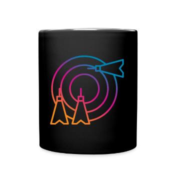 Players play darts - Full Colour Mug - black - Front