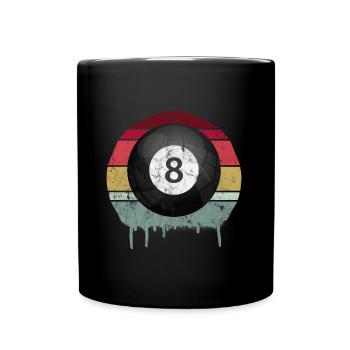 Billiard 8-Ball Retro - Full Colour Mug - black - Front