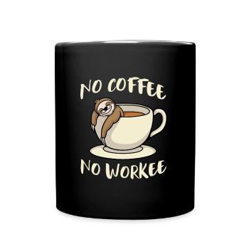 No Coffee No Workee Sloth - Full Colour Mug - black - Front
