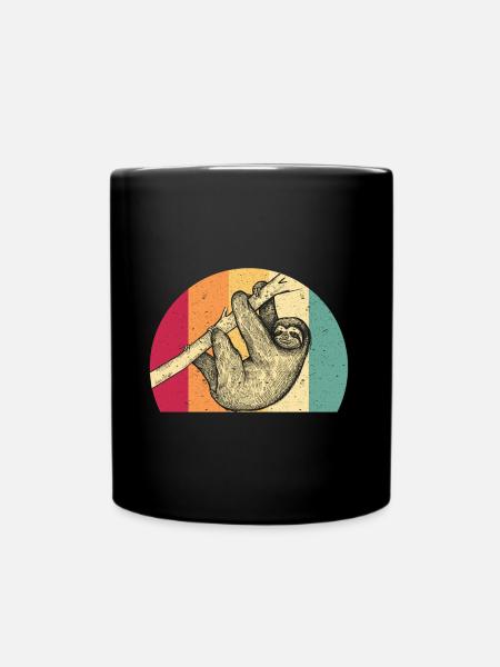 Retro Faultier - Tasse einfarbig - Schwarz