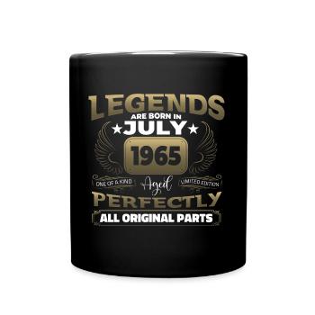 Légende Née en 1965 Cadeau d’anniversaire du 57 juillet - Mug uni - noir - Devant