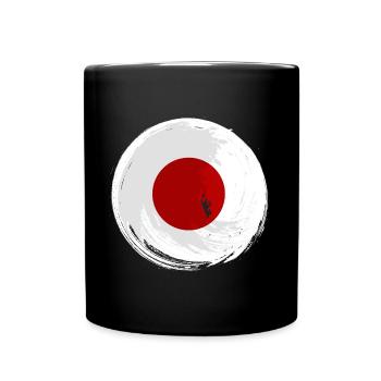 Drapeau du Japon utilisé Look Nihon Drapeau japonais - Mug uni - noir - Devant