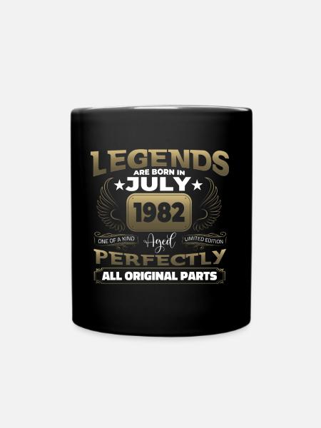 Legend Born 1982 July 40th Birthday Gift - Full Colour Mug - black