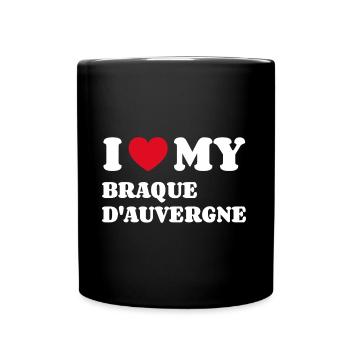 J’aime mon braque d’Auvergne - Mug uni - noir - Devant