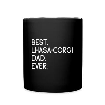 Lhasa-Corgi Dad - Tasse einfarbig - Schwarz - Vorne