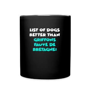 Griffons Fauve de Bretagne - Mug uni - noir - Devant